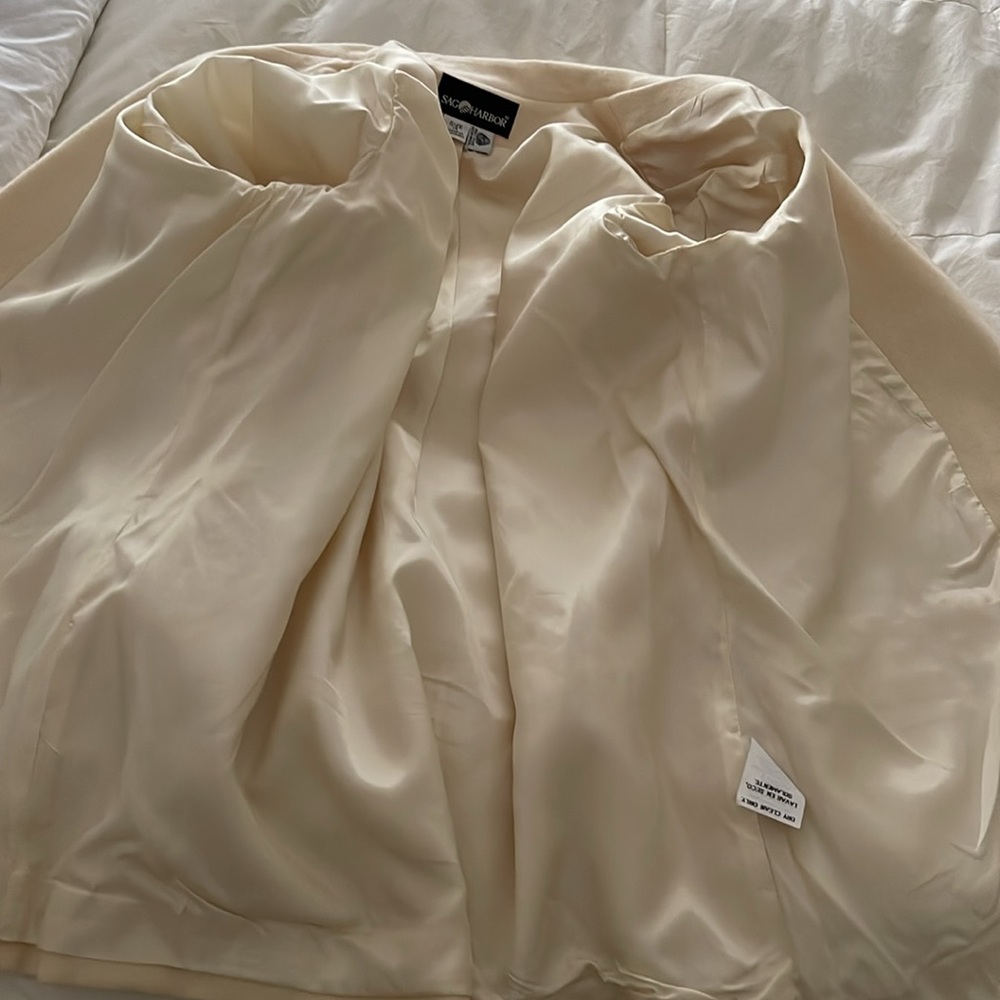 Sag Harbor wool pale yellow classic blazer - Picture 7 of 13